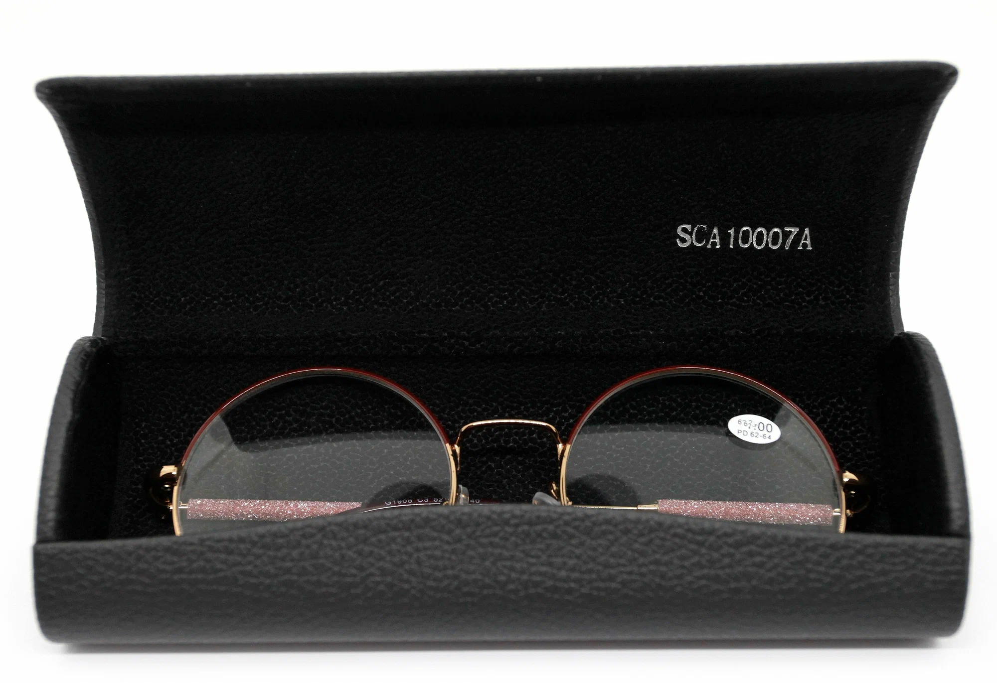 Круглые очки с диоптриями для дали (-3.50) GLODIATR 1908-C3, с футляром, цвет бордовый, РЦ 62-64