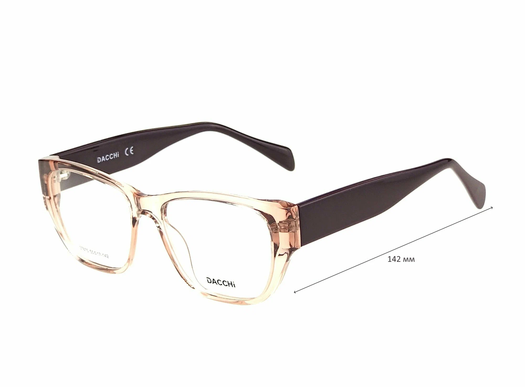 Очки с футляром-змейка DACCHI мод. 37875 Цвет 13 с линзами ECOPLUS 1.56 HMC -7.00 РЦ 66-68