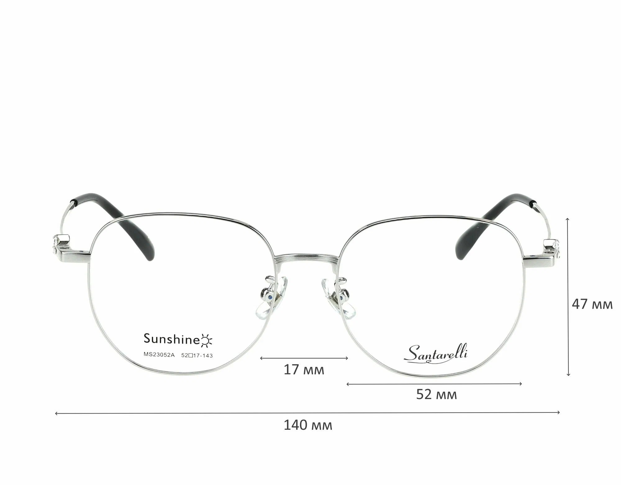 Готовые очки для зрения с насадкой и футляром на магните SANTARELLI мод. 23052 Цвет 4 с линзами ECOPLUS 1.56 HMC -0.50 РЦ 58-60