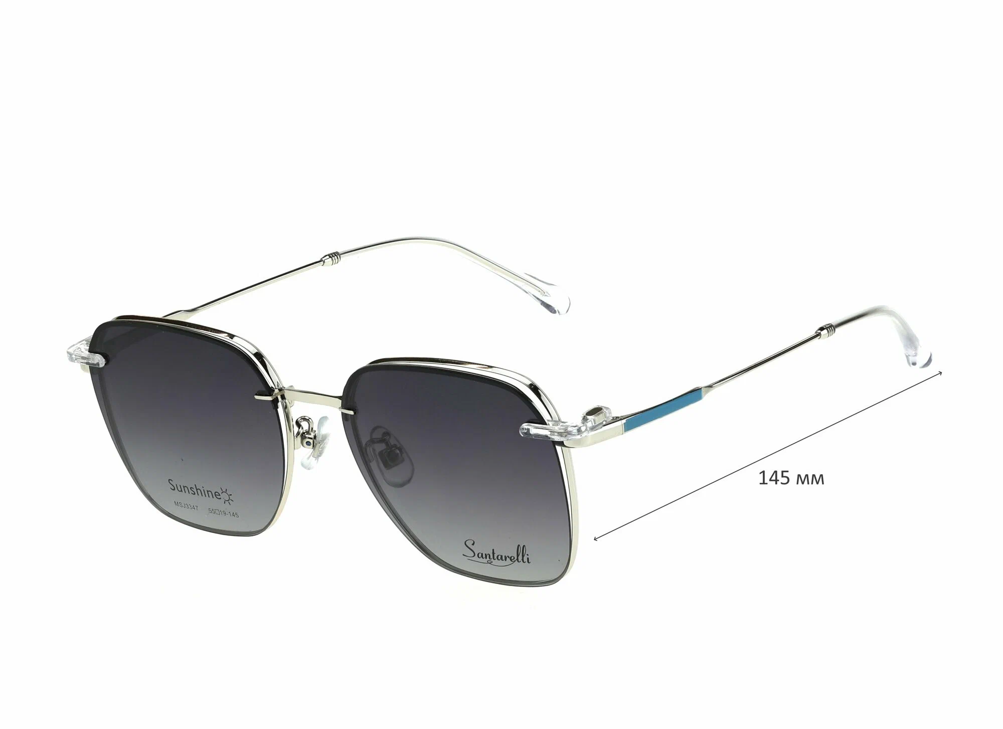 Готовые очки для зрения с насадкой и футляром на магните SANTARELLI мод. 3347 Цвет 20 с линзами ECOPLUS 1.56 HMC -6.00 РЦ 68-70