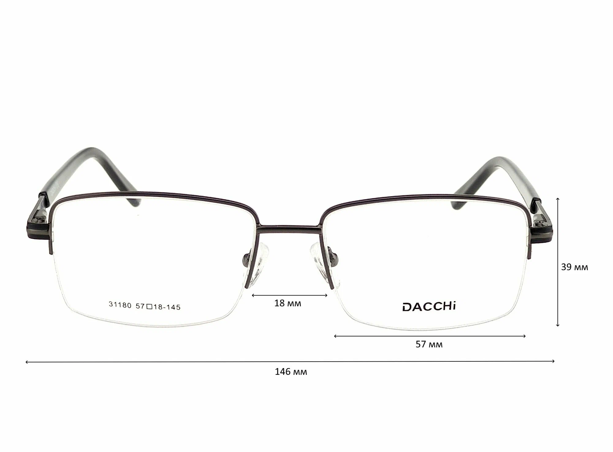 Фотохромные очки для чтения с футляром-змейка DACCHI мод. 31180 Цвет 3 с линзами NIKITA 1.56 Colophony GRAY, HMC+ +1.00 РЦ 68-70