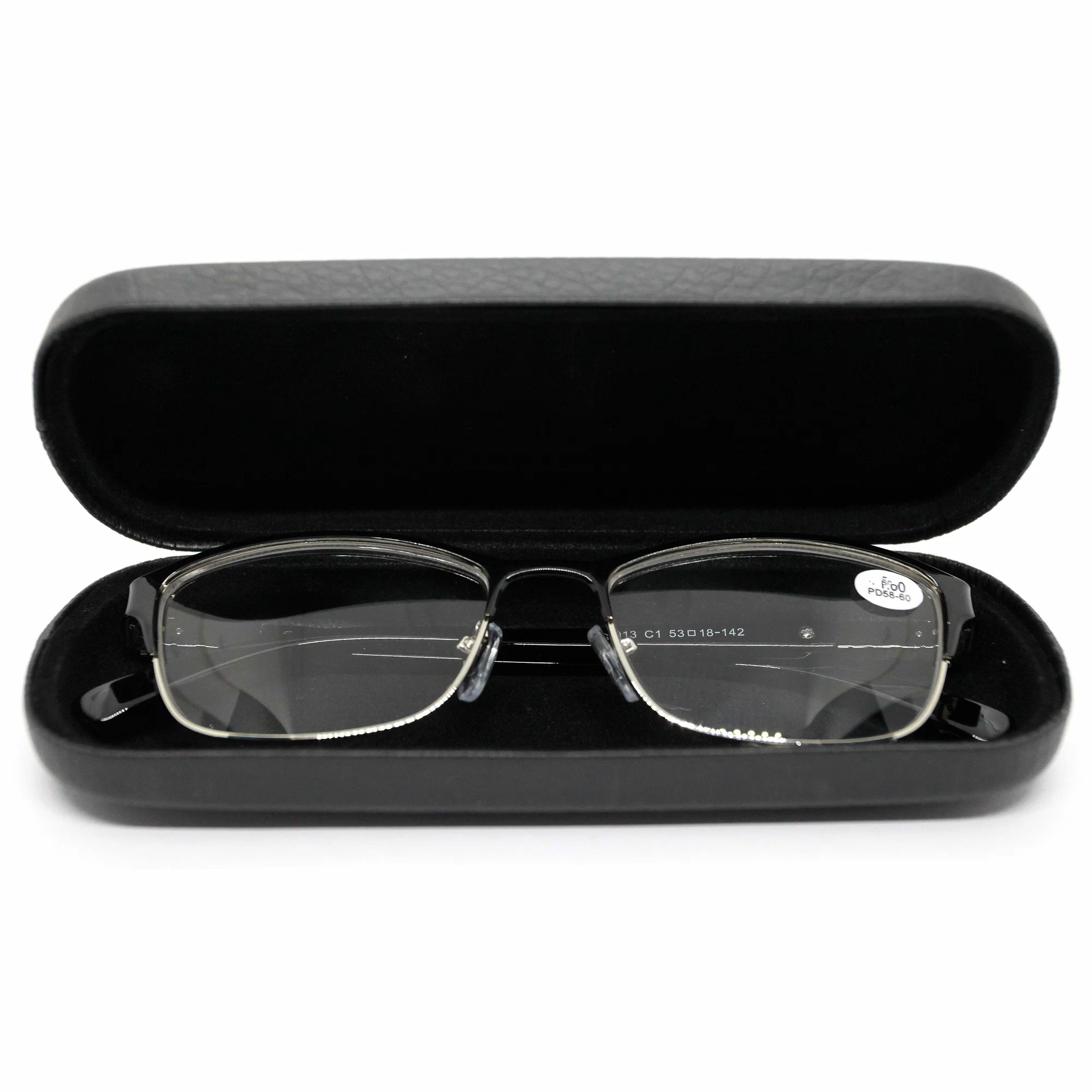 Готовые очки для зрения-чтения РЦ 58-60 (+2.00) GLODIATR 1913 C1, цвет черный, с футляром, РЦ 58-60