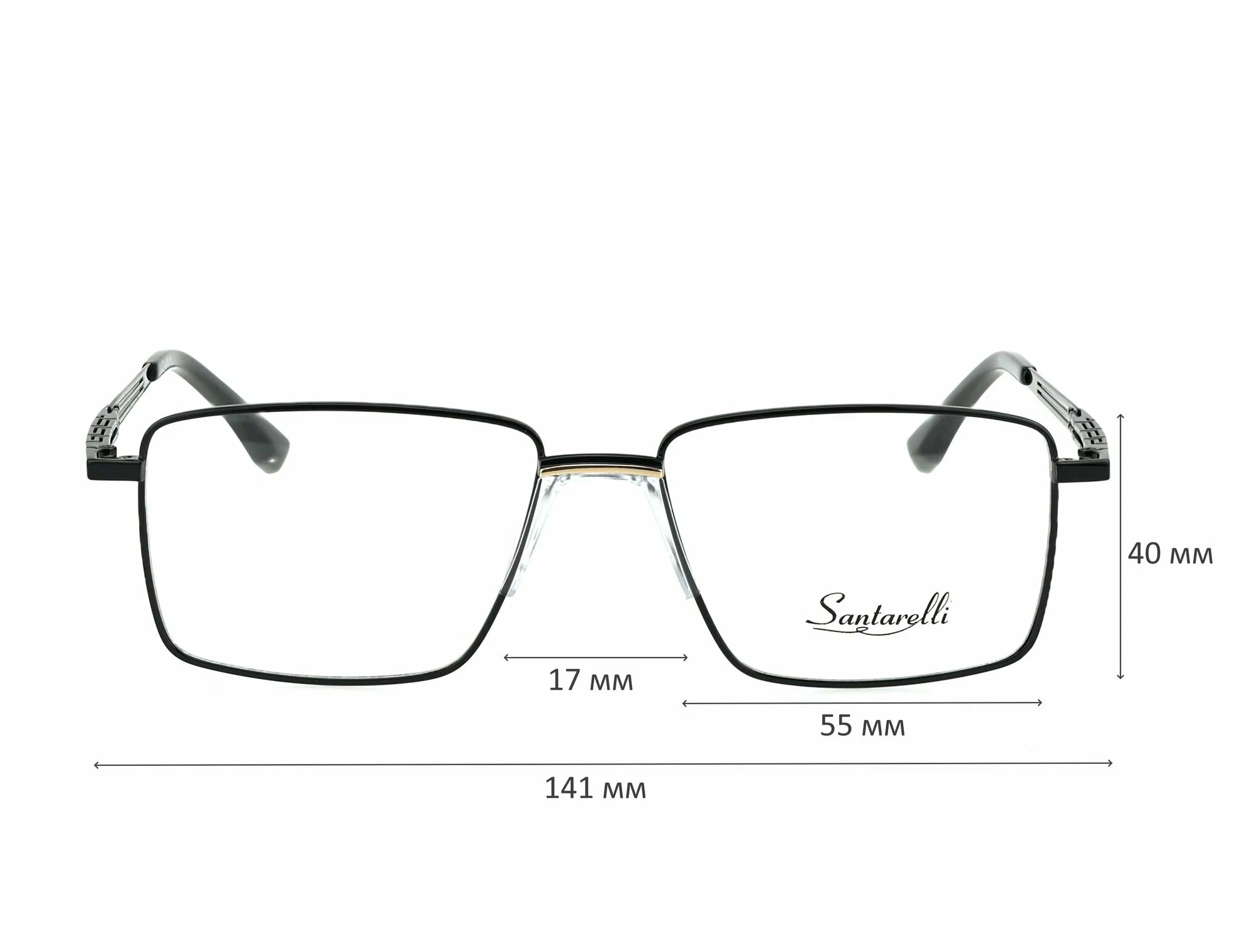 Готовые очки для зрения с футляром на магните SANTARELLI мод. 0842 Цвет 1 с линзами ECOPLUS 1.56 HMC -0.25 РЦ 60-62