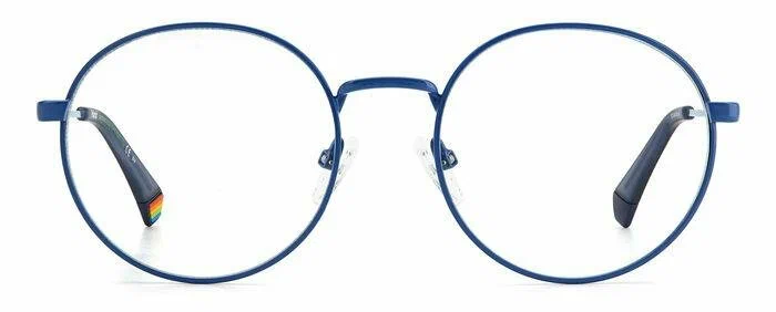 Мужская, женская оправа для очков Polaroid PLD D449 MVU, цвет: синий, круглые, металл