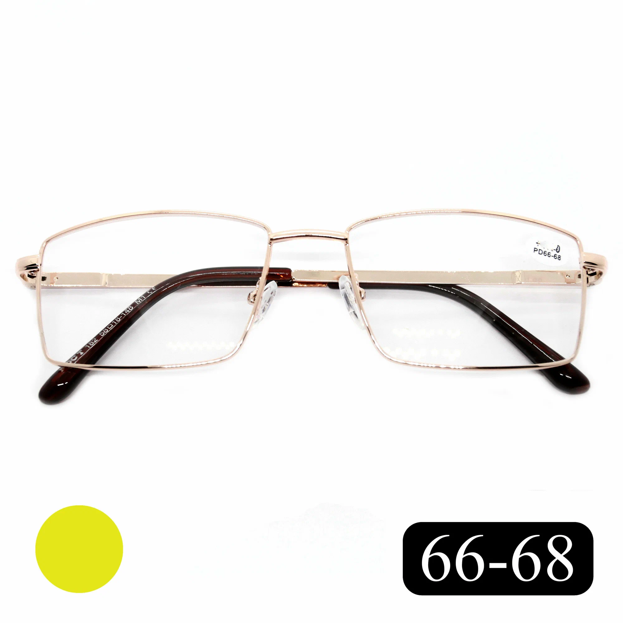 Очки корригирующие мужские-женские 66-68 (+1.25) MOCT 182 M1, без футляра, цвет золотой, линзы пластик, РЦ 66-68