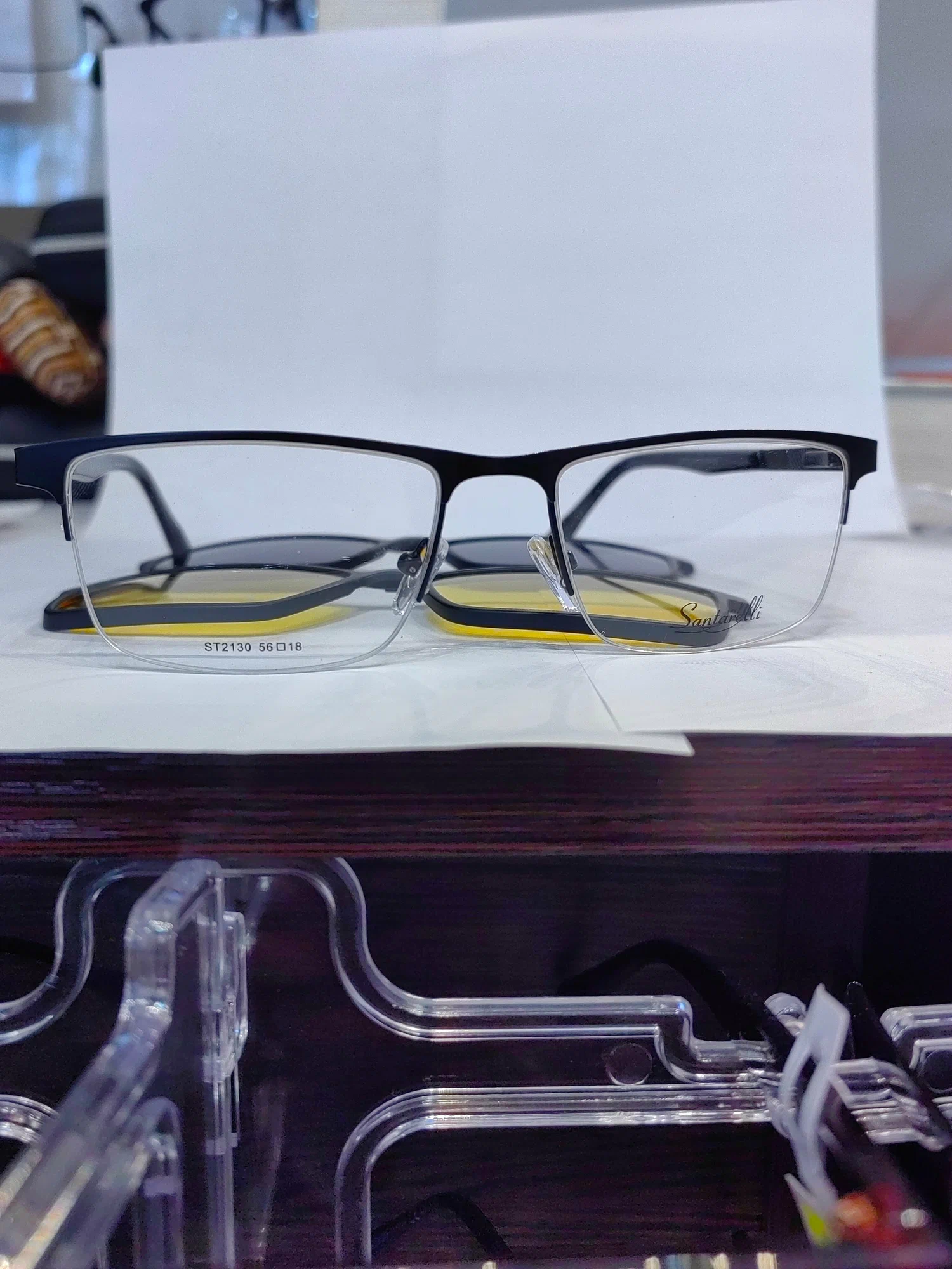 Оправа мужская с магнитными насадками для очков santarelli